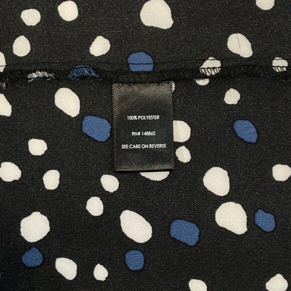 Torrid Sleeveless Zip V Neck Semi Sheer Polka Dot Top Black White Blue 1 - Picture 12 of 14